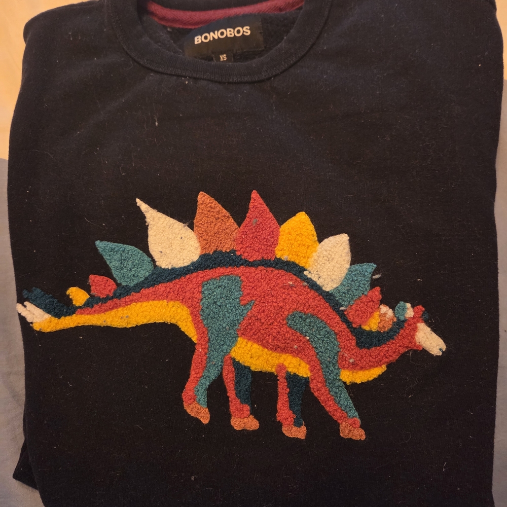 Bonobos Black Dinosaur Crewneck Sweater